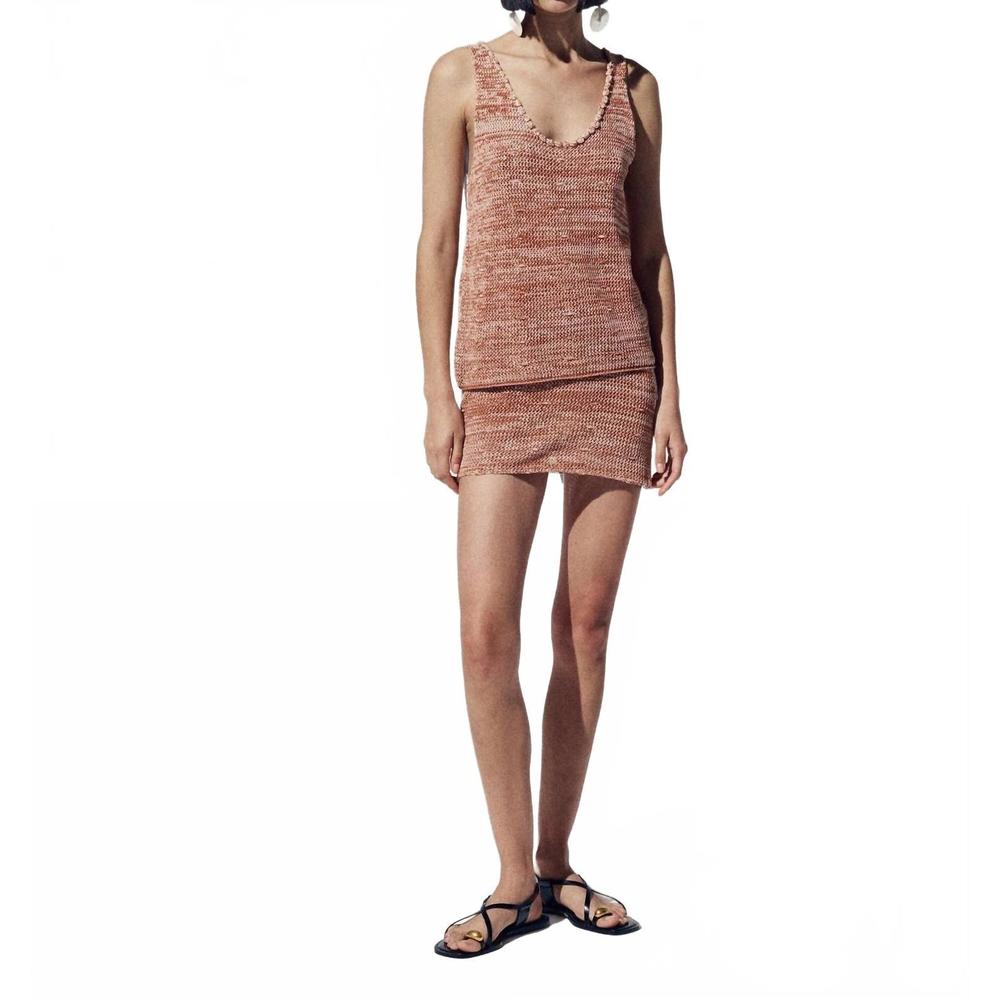 NEW ESCVDO ofrenda scoop necktank top in tobacco - ivory